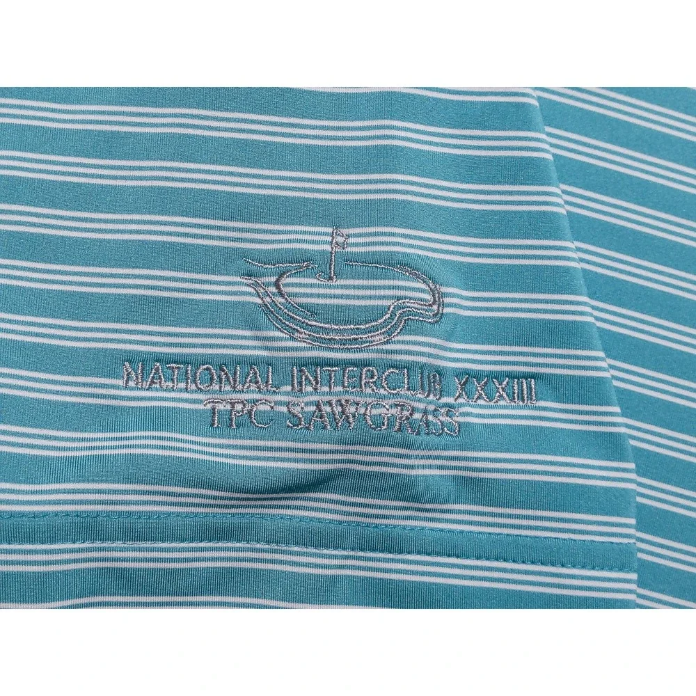 ADIDAS Golf Polo Shirt DQ1311 TPC Prestancia National Interclub Blue‎ Striped XL